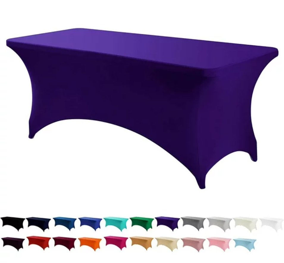 Разтеглива покривка за сгъваема маса в цвят посочен от клиента. Пълноцветен печат по дизайн на клиента.