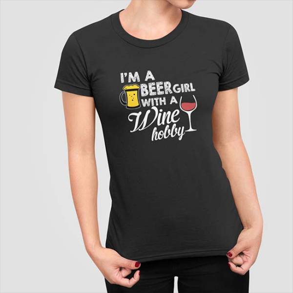 Тениска - Beer - Wine - Girl
