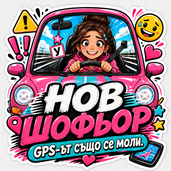 Стикер "Нов шофьор"