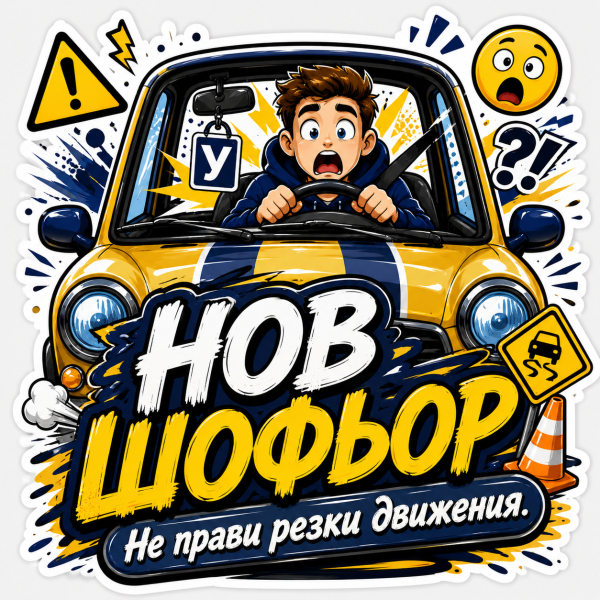 Стикер "Нов шофьор"
