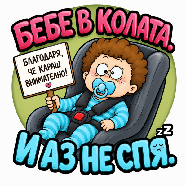 Стикер "Бебе в колата, и аз не спя 2"