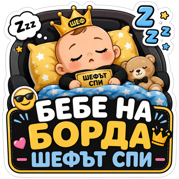 Стикер "Шефът спи"