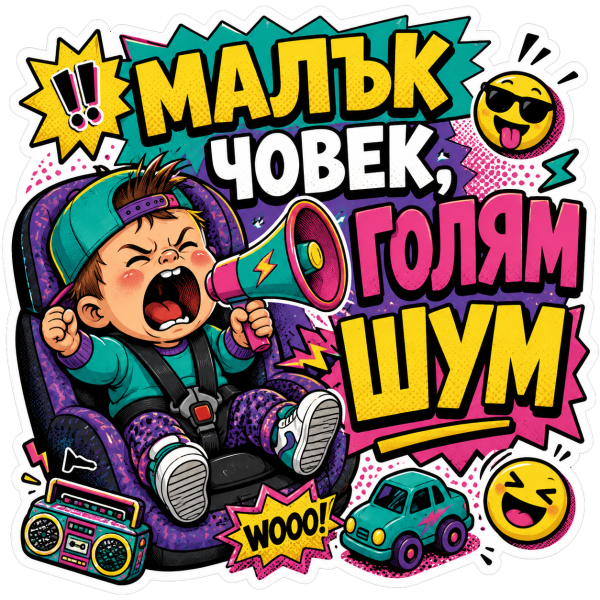 Стикер "Малък човек, голям шум"