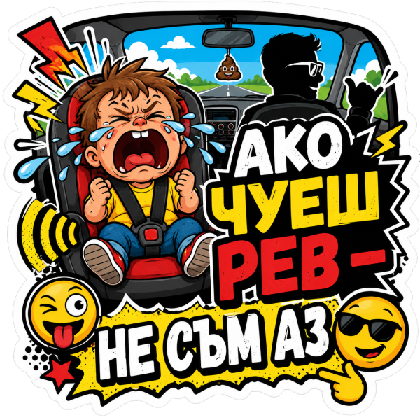 Стикер "Ако чуеш рев-не съм аз"