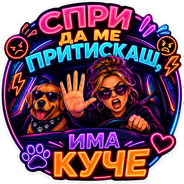 Стикер "Спри да ме притискаш"