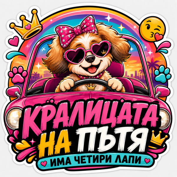 Стикер "Кралицата напътя"
