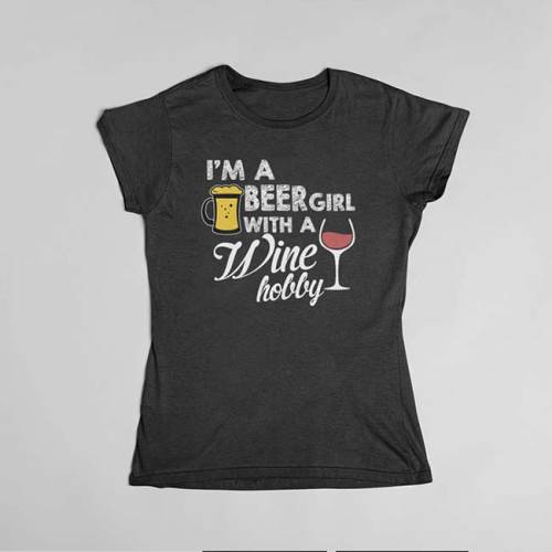 Тениска - Beer - Wine - Girl