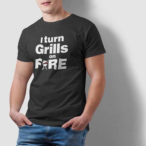 Тениска - Grills on FIRE - черна