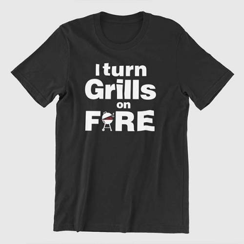 Тениска - Grills on FIRE - черна