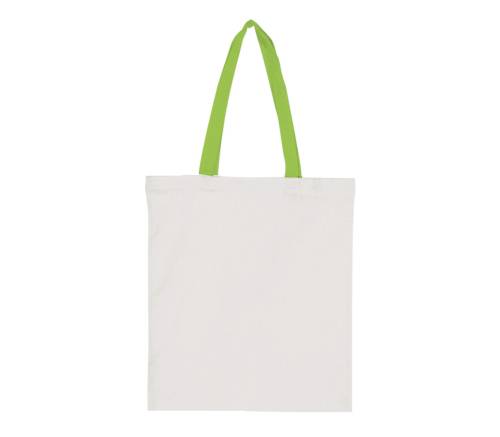 Рекламна торбичка 10бр Бяла светло зелени дръжки