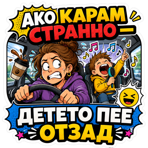 Стикер "Детето пее отзад"