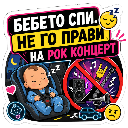 Стикер "Бебето спи!"